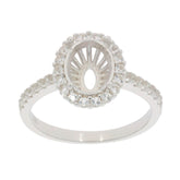 Sterling Silver Semi Mount Ring Setting Oval OV 9x7mm PJC4627R - Syzjewelry